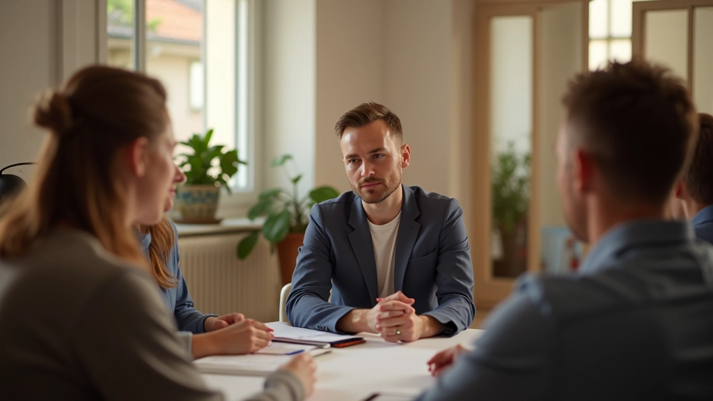 Instruktor pracující se skupinou v příjemném vzdělávacím prostředí